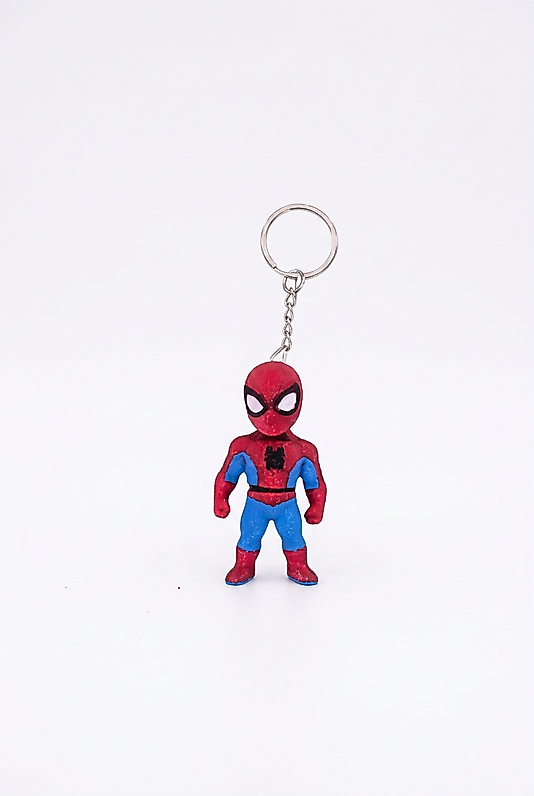 Spider-Man 3D Baskı Figür Anahtarlık - Kırmızı Mavi Örümcek Kahraman