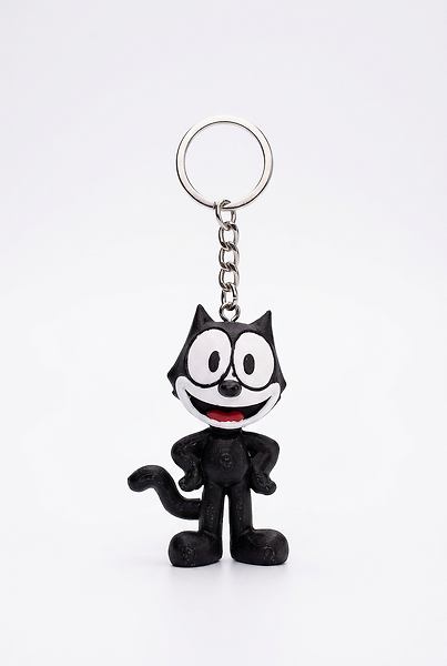 Sylvester Nostaljik Siyah Kedi 3D Baskı Figür Anahtarlık - Looney Tunes Çanta Aksesuarı