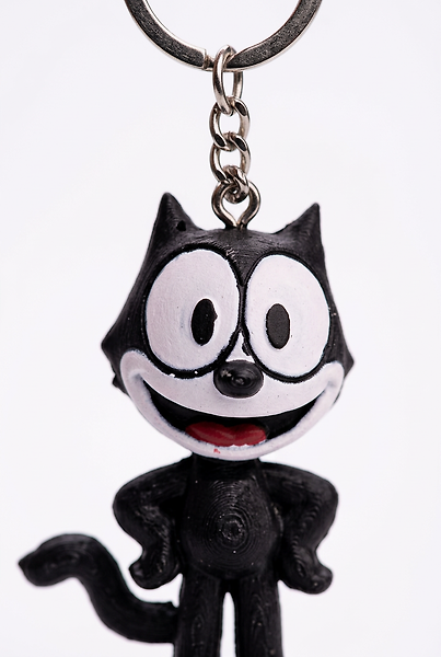 Sylvester Nostaljik Siyah Kedi 3D Baskı Figür Anahtarlık - Looney Tunes Çanta Aksesuarı
