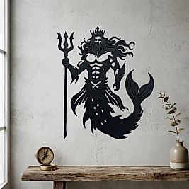 Poseidon Denizler Tanrısı 3D Baskı Duvar Tablosu
