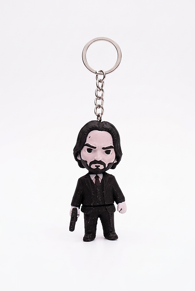 John Wick 3D Baskı Figür Anahtarlık - Baba Yaga Sinema Karakter Aksesuarı