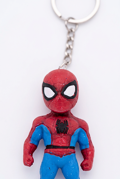 Spider-Man 3D Baskı Figür Anahtarlık - Kırmızı Mavi Örümcek Kahraman