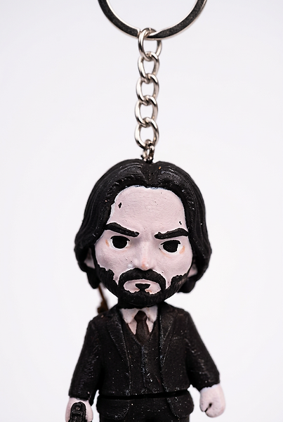 John Wick 3D Baskı Figür Anahtarlık - Baba Yaga Sinema Karakter Aksesuarı
