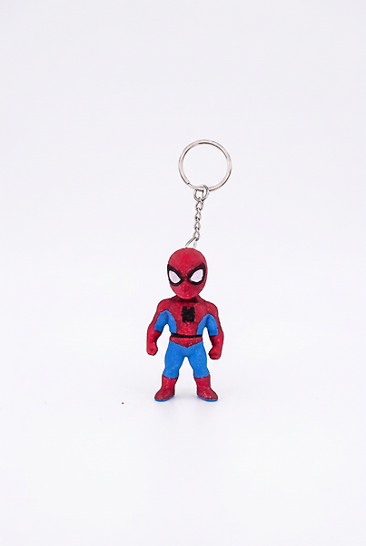 Spider-Man 3D Baskı Figür Anahtarlık - Kırmızı Mavi Örümcek Kahraman