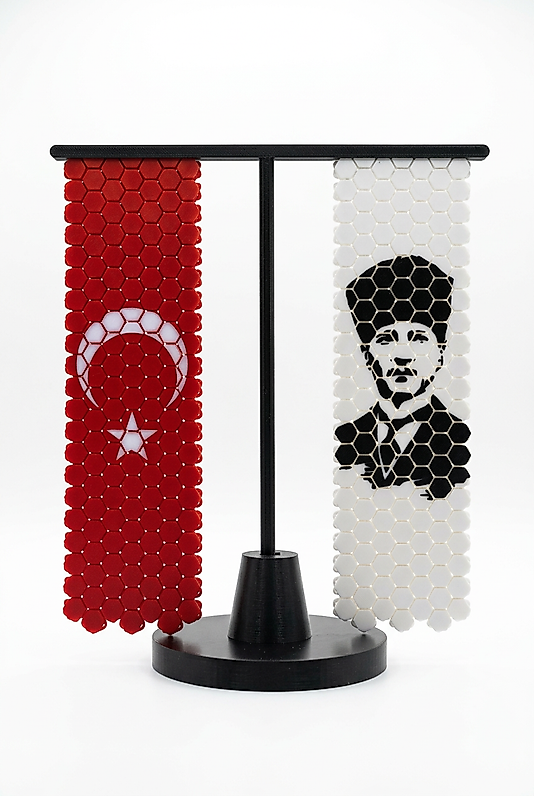 Cumhuriyet Masa Dekoru - 3D Baskı Atatürk & Türkiye Temalı Ofis Dekoru