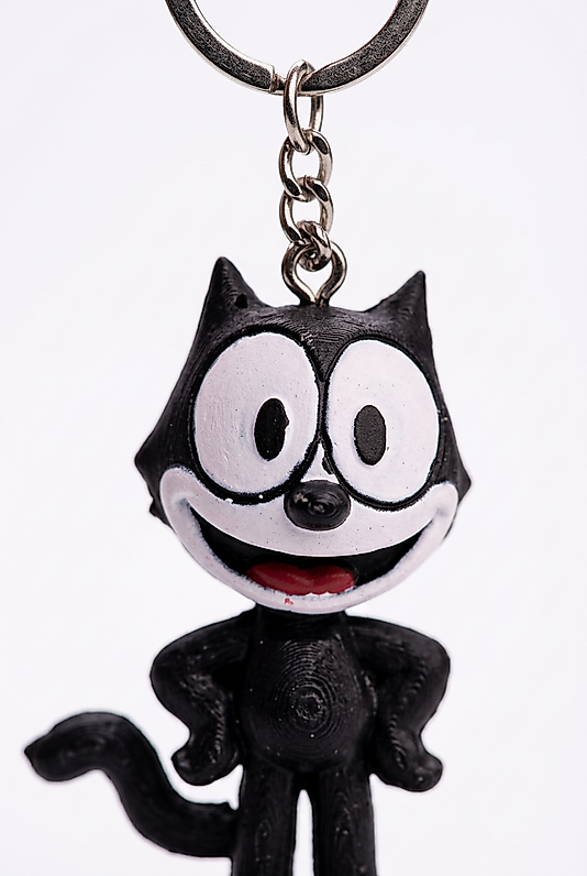 Sylvester Nostaljik Siyah Kedi 3D Baskı Figür Anahtarlık - Looney Tunes Çanta Aksesuarı