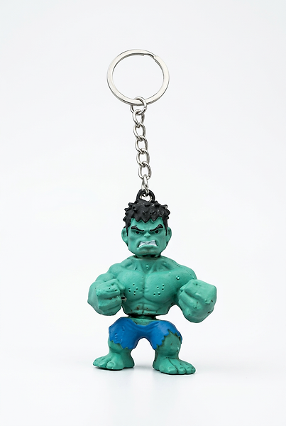 Hulk Yeşil Güç 3D Baskı Figür Anahtarlık - Marvel Temalı Cep Aksesuarı
