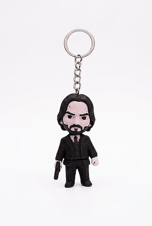 John Wick 3D Baskı Figür Anahtarlık - Baba Yaga Sinema Karakter Aksesuarı