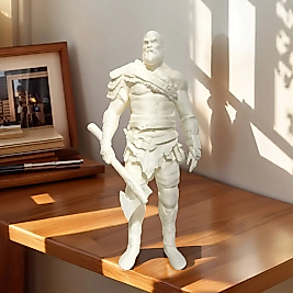 Mitolojik Savaşçı Büst Heykel Figür - Minimalist 3D Dekor | Formura3D