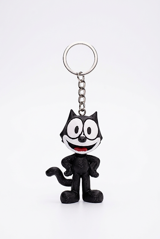 Sylvester Nostaljik Siyah Kedi 3D Baskı Figür Anahtarlık - Looney Tunes Çanta Aksesuarı