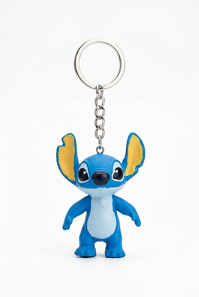 Stitch 3D Baskı Figür Anahtarlık - Lilo & Stitch Mavi Uzaylı Çanta Aksesuarı